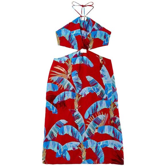 FARM Rio Sweet Jungle Cutout Linen-Blend Midi Dress - Picture 5 of 8